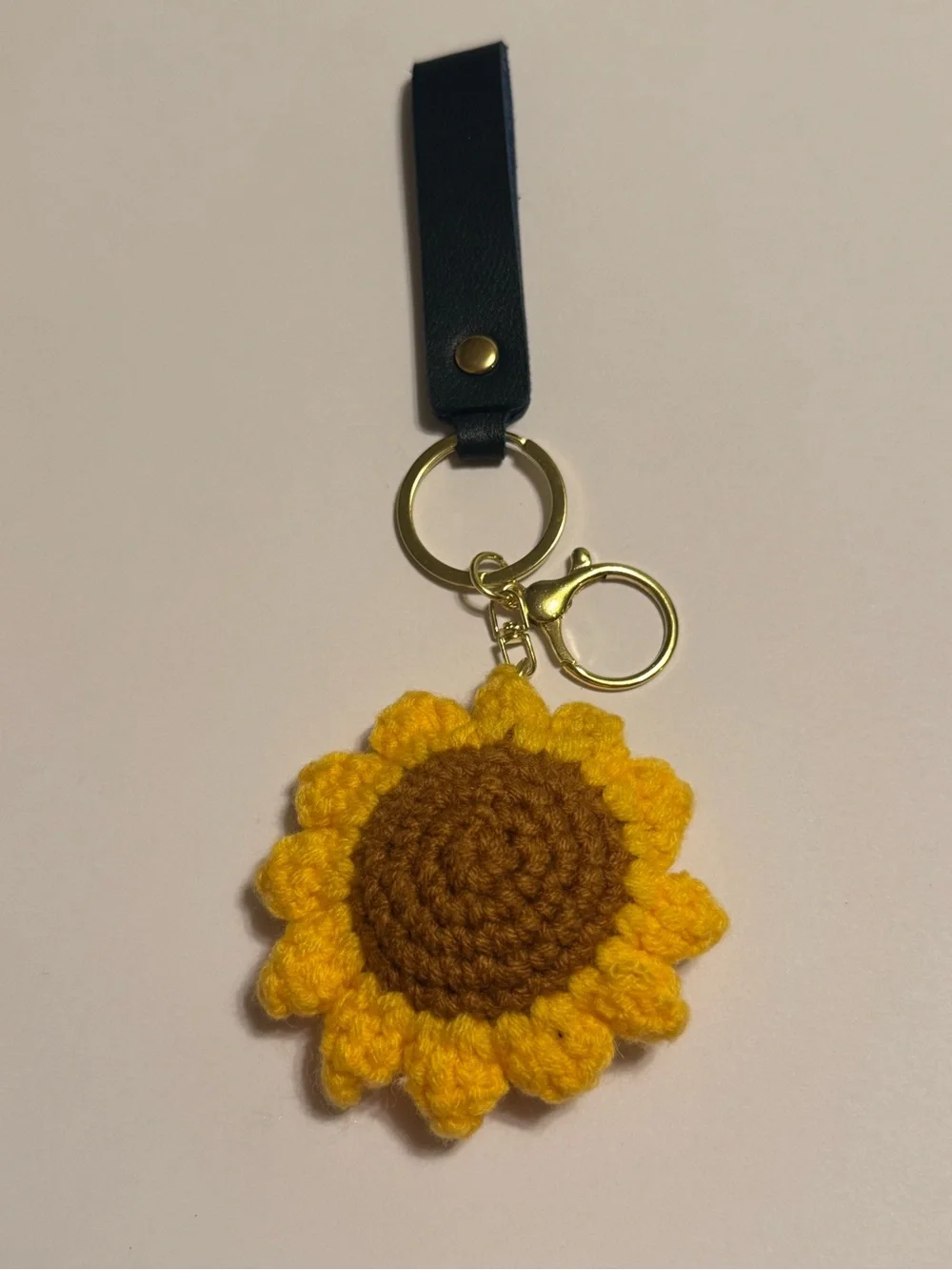 Boho Sunflower Gold Hardware Keychain